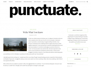 Punctuate Blog Post - Write What You Know, part 1